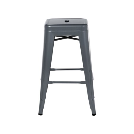 Zestaw 2 stołków barowych metalowych 60 cm szary CABRILLO