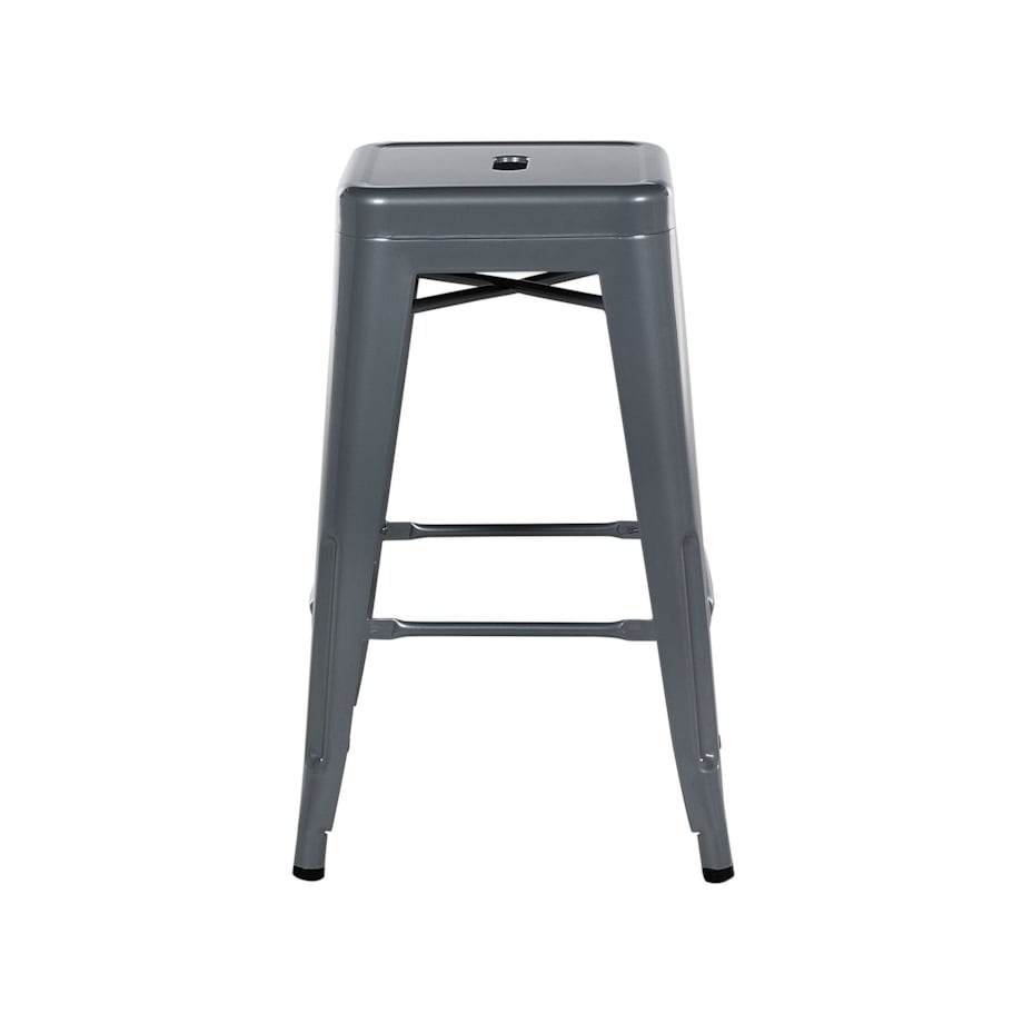 Zestaw 2 stołków barowych metalowych 60 cm szary CABRILLO
