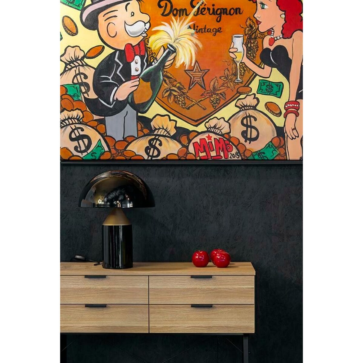 Gabinetowa lampa Fungo stojąca na biurko czarna złota