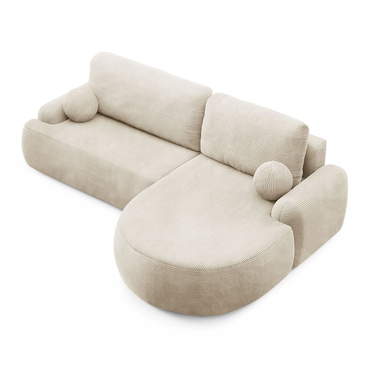 Zaokrąglony narożnik CLEO II z funkcją spania, wersja prawa, Poso 105