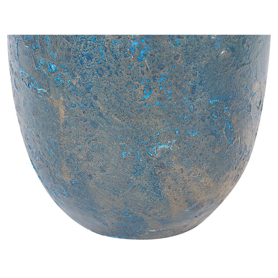 Wazon dekoracyjny z terakoty 50 cm niebiesko-brązowy VELIA
