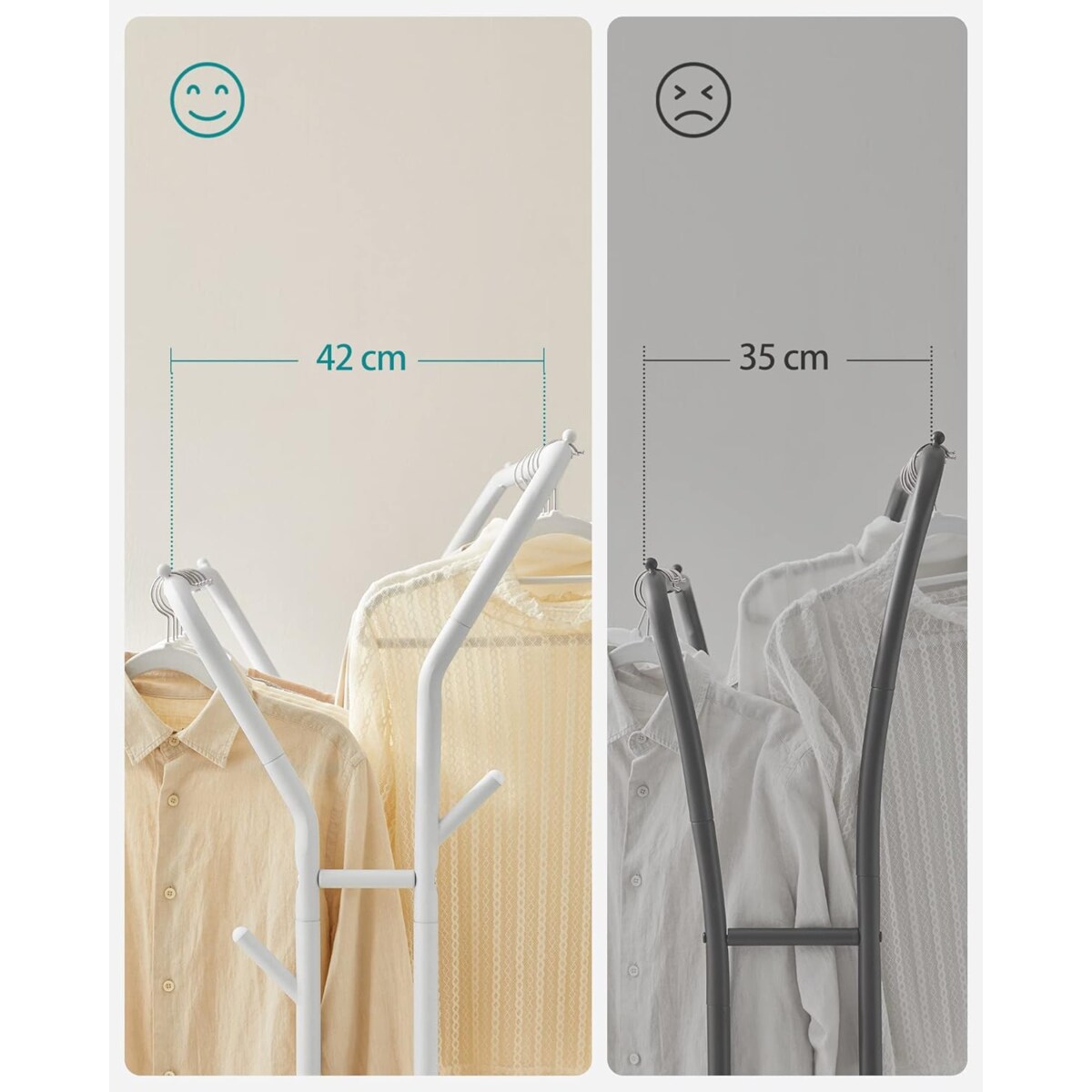 Wieszak Na Ubrania Na Kółkach 103,5X52,5X155 Cm Biały