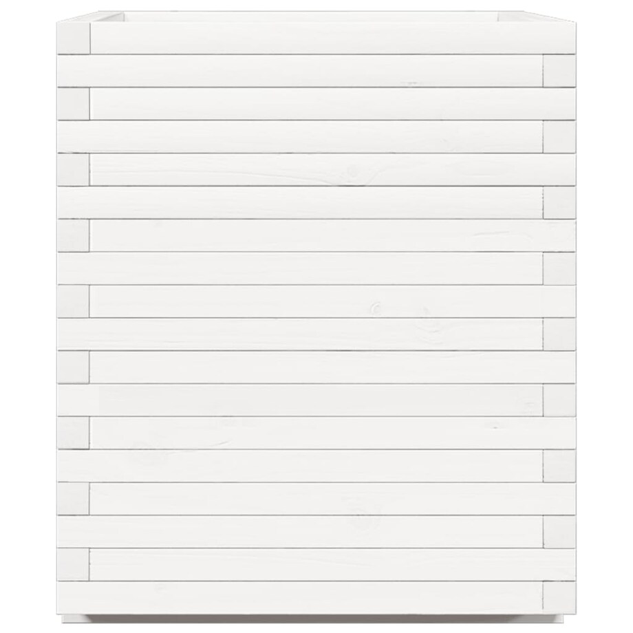 vidaXL Donica ogrodowa, biała, 90x60x72,5 cm, lite drewno sosnowe