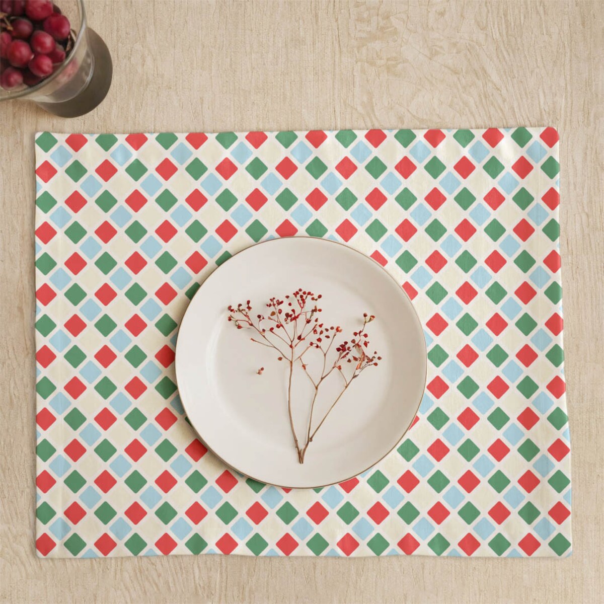 Podkładki świąteczne - Świąteczna kratka