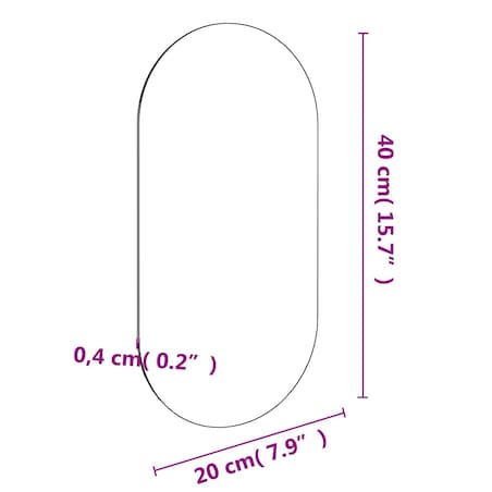 vidaXL Lustro, 40x20 cm, szklane