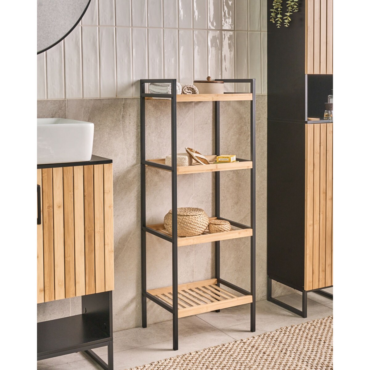 Regał 4 półki TAJZARA Drewno bambusowe Jasnobrązowy