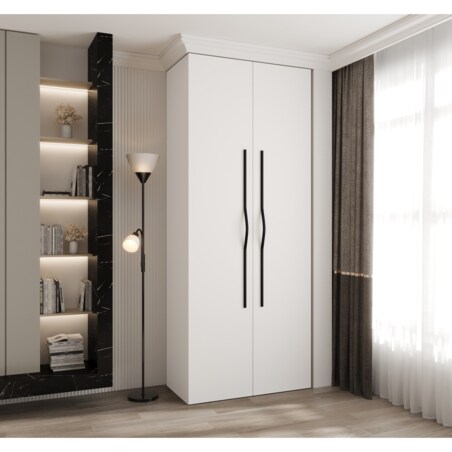 Szafa dwudrzwiowa Como 2 100 gł.50 biały+czarny