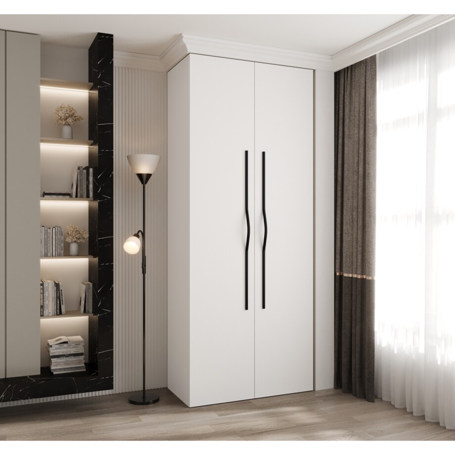 Szafa dwudrzwiowa Como 2 100 gł.50 biały+czarny