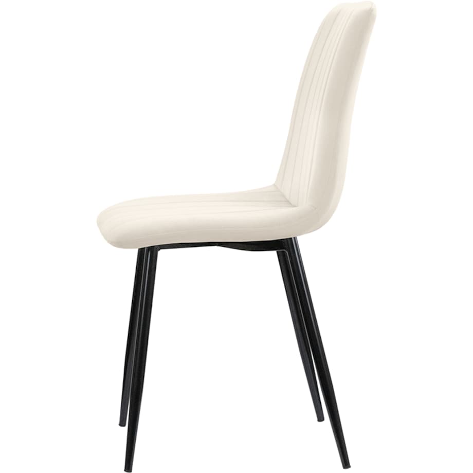 Krzesło welurowe tapicerowane beżowe pikowane czarne nogi