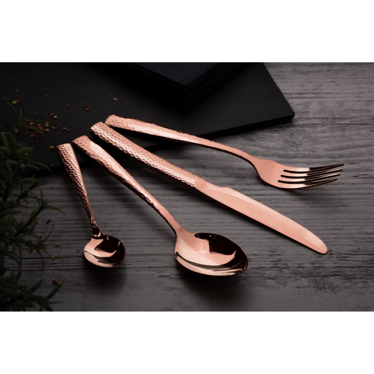 Komplet sztućców 24 elementy dla 6 osób błyszczące sztućce BERLINGER HAUS Rose Gold