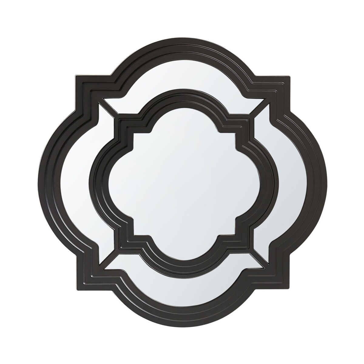 Lustro ścienne ø 51 cm czarne COBETA