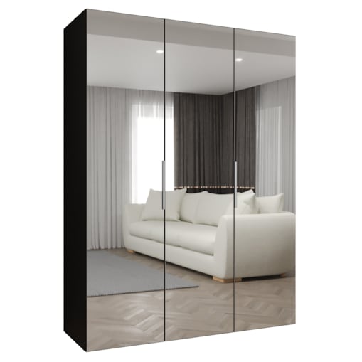 Szafa uchylna otwierana MARBELLA 3 150 wys. 202 cm Czarny + u. Kaszmir