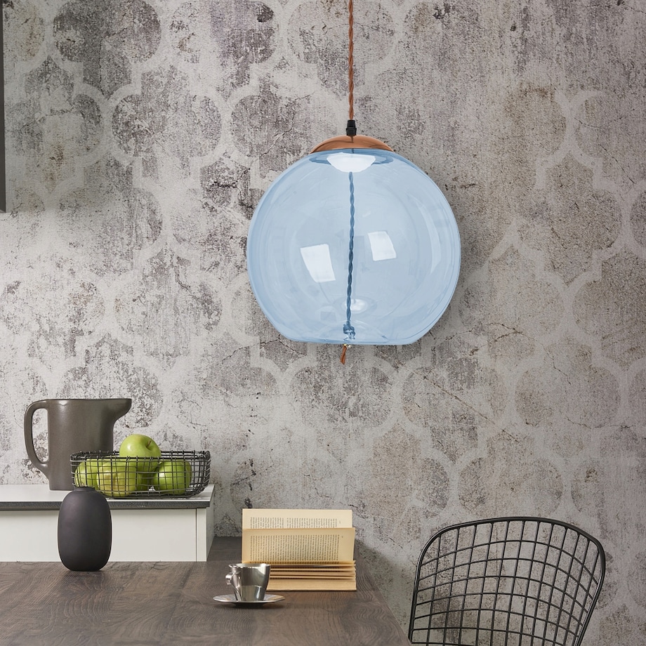 Lampa Wisząca Led Szklana Nowoczesna Sznur Kolory