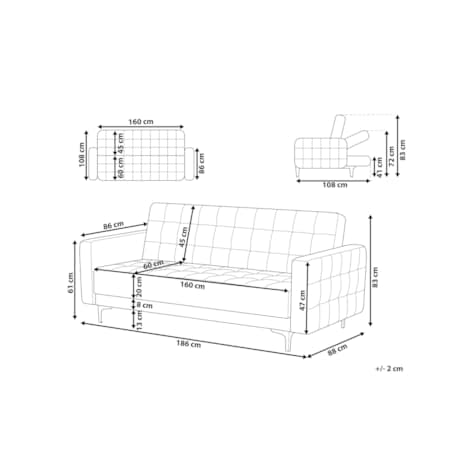 Sofa rozkładana welurowa różowa ABERDEEN
