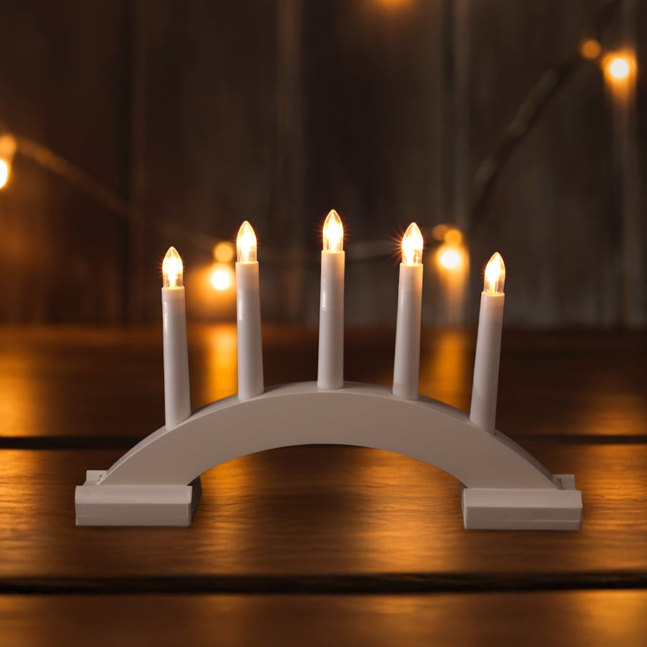 Świecznik 5 LED świąteczny LATARENKA na boże narodzenie TIMER baterie JUMI