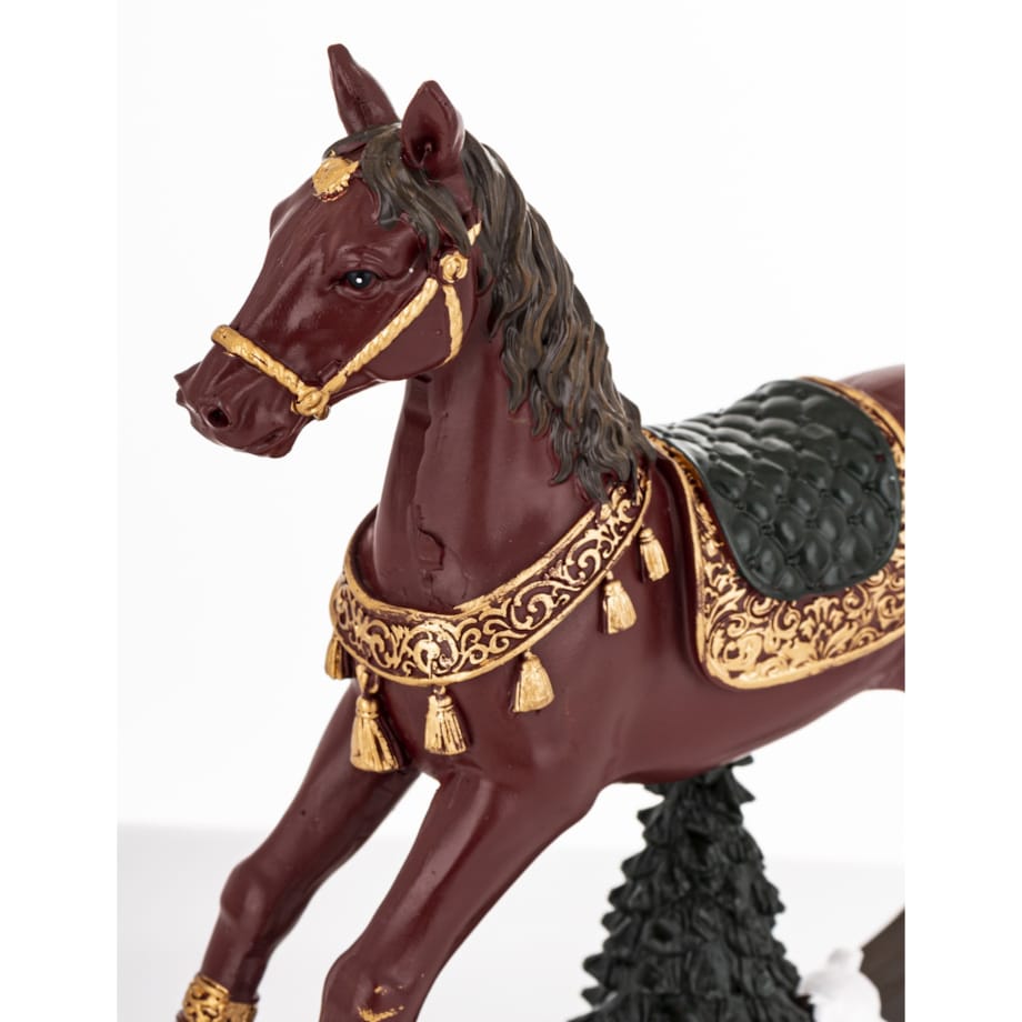 Figurka - koń na biegunach 18x17,5x4 cm CABALLO brązowy
