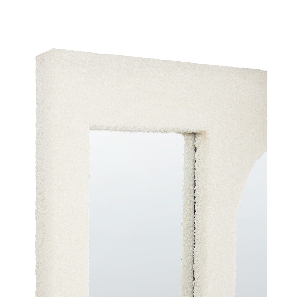 Lustro ścienne boucle 70 x 100 cm złamana biel MARCIGNY