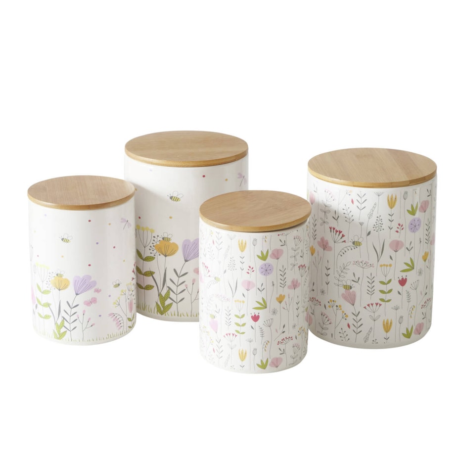 Pojemniki kuchenne ceramiczne w polne kwiaty FLORINA, 2 sztuki