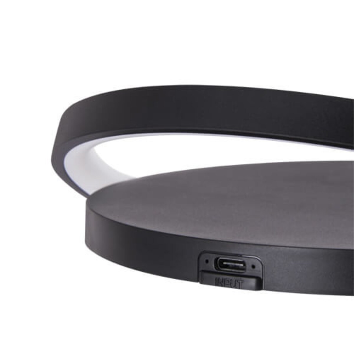 Biurkowa LAMPKA stojąca SATURN 03863 Ideus stołowa LAMPA okrągła LED 10W 4000K z przewodem USB-C czarna