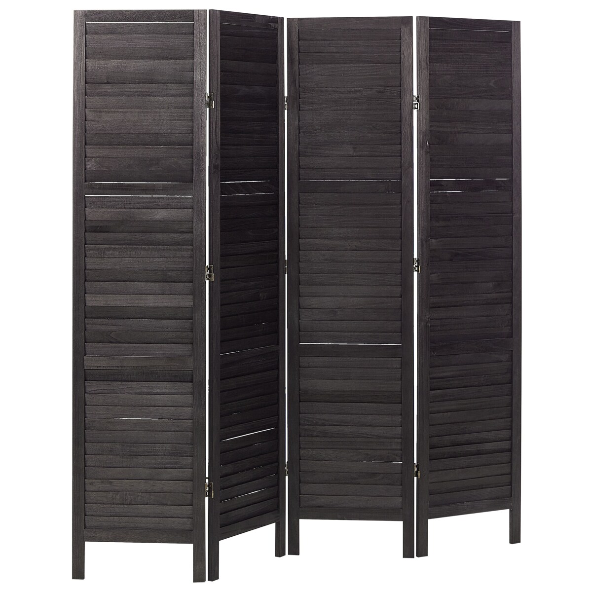 4-panelowy składany parawan pokojowy drewniany 170 x 163 cm ciemnobrązowy AVENES