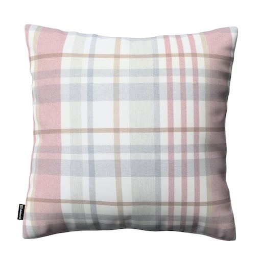 Poszewka Kinga na poduszkę 60x60 kratka czerwono-szary melanż