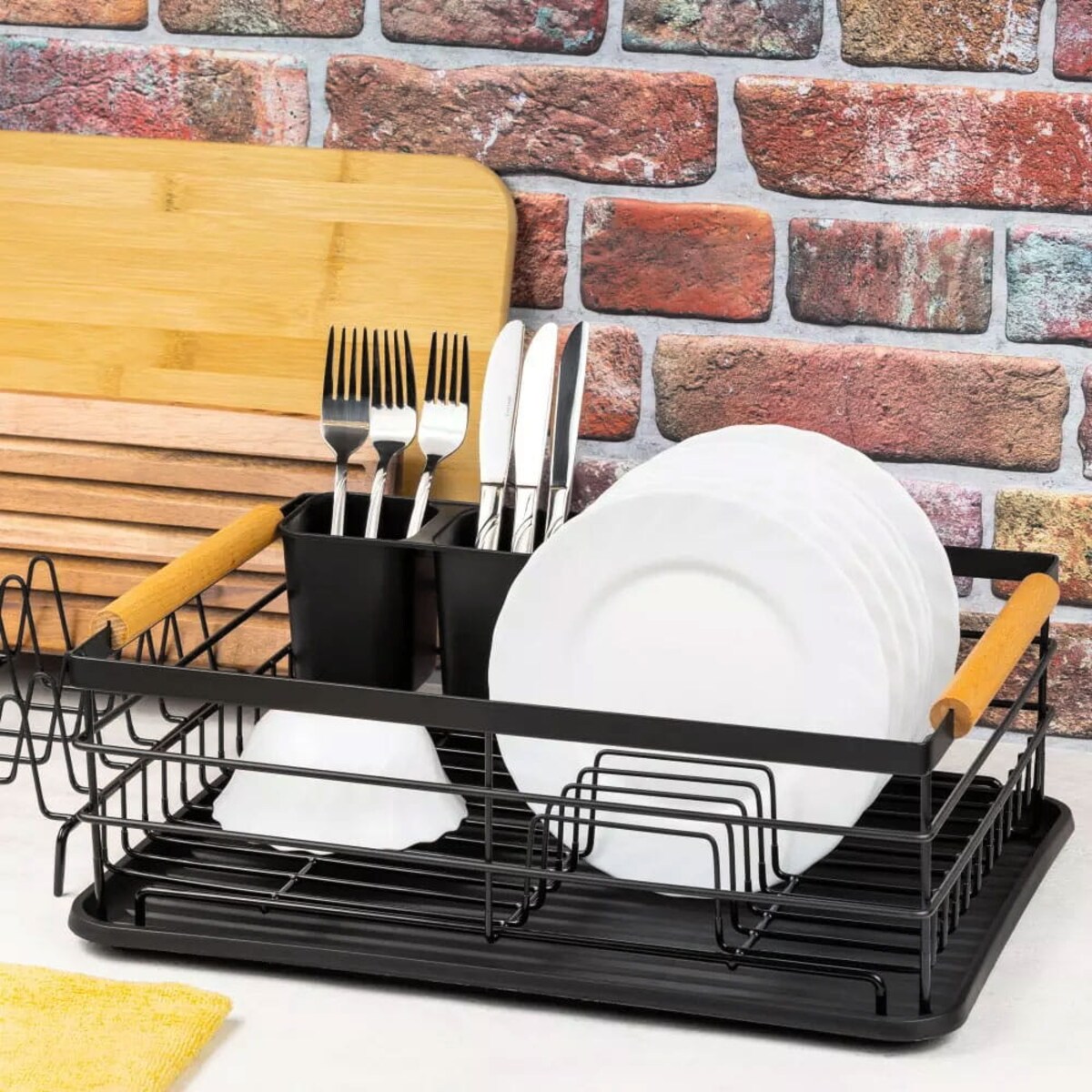 Suszarka do naczyń stojąca 42.5x32x15.5cm czarna KINGHOFF