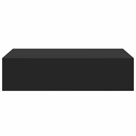 vidaXL Półka ścienna z szufladą, czarna, 40 x 23,5 x 10 cm, MDF