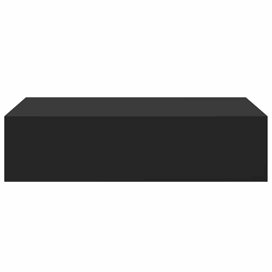 vidaXL Półka ścienna z szufladą, czarna, 40 x 23,5 x 10 cm, MDF