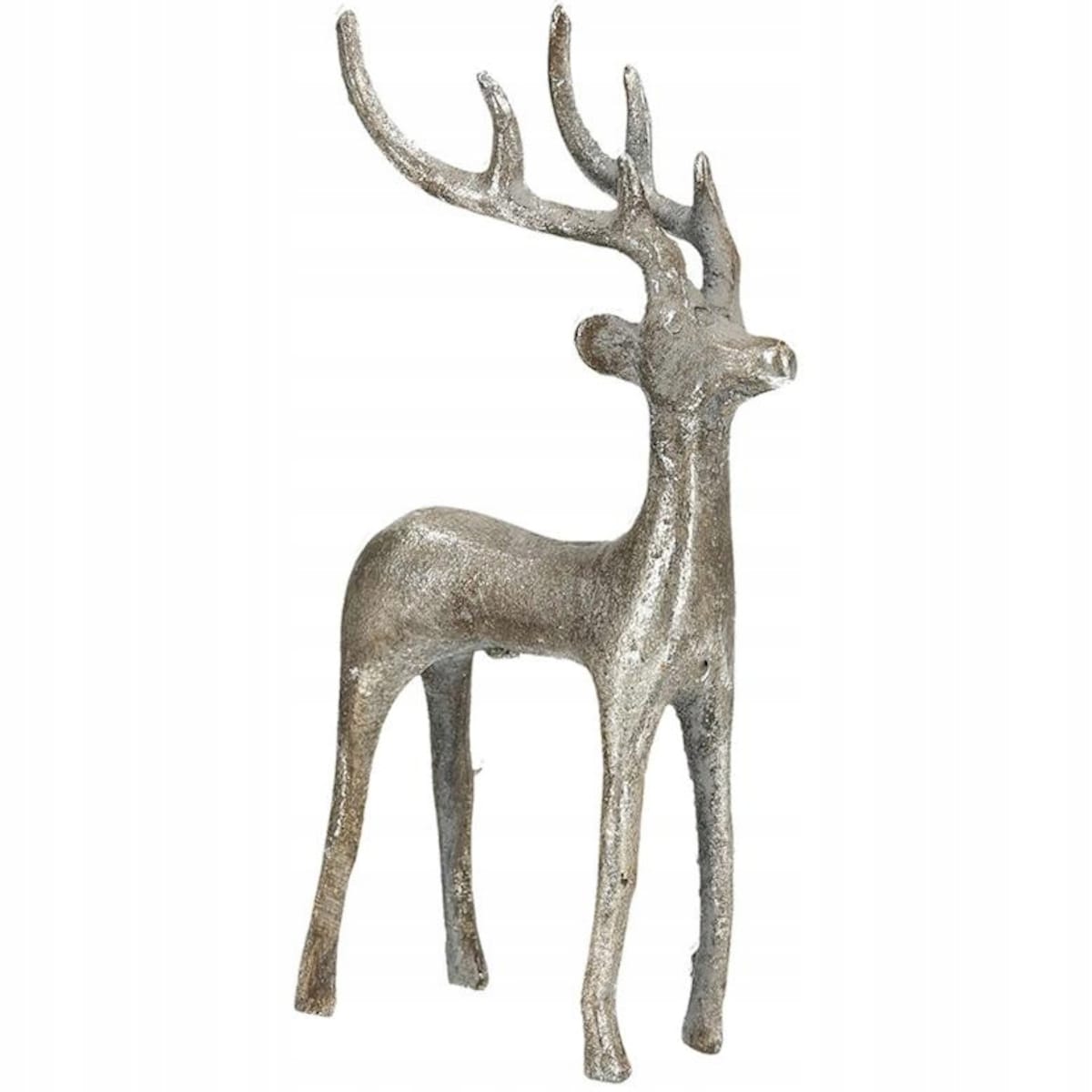 FIGURKA RENIFER JELEŃ SREBRNA 20cm LOFT METAL ŚWIĄTECZNA NA ŚWIĘTA PREZENT
