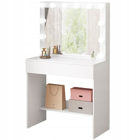 Toaletka kosmetyczna z lustrem led makijażu wizażu nowoczesna loft glamour