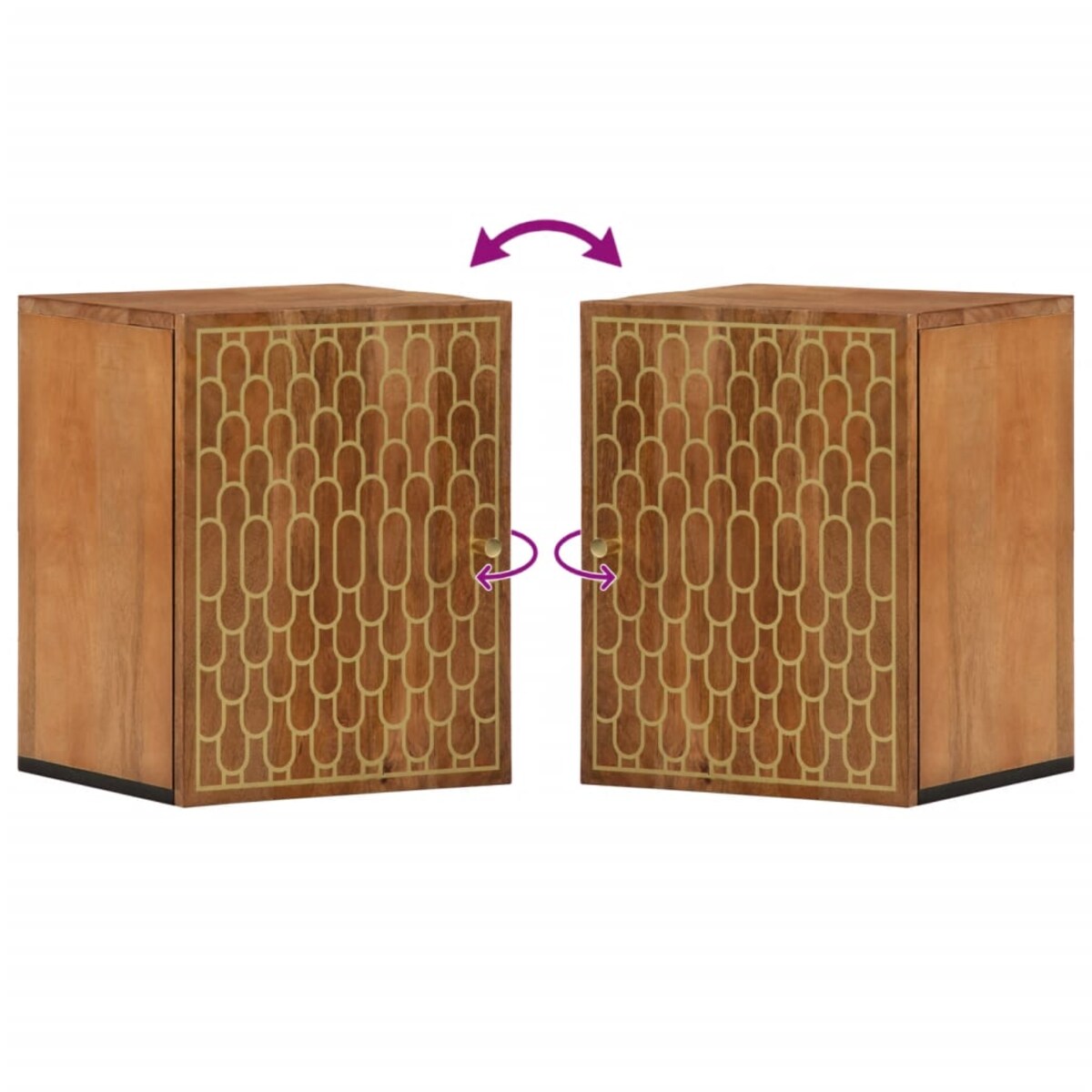 vidaXL Szafka ścienna do łazienki, 38x33x48 cm, lite drewno mango