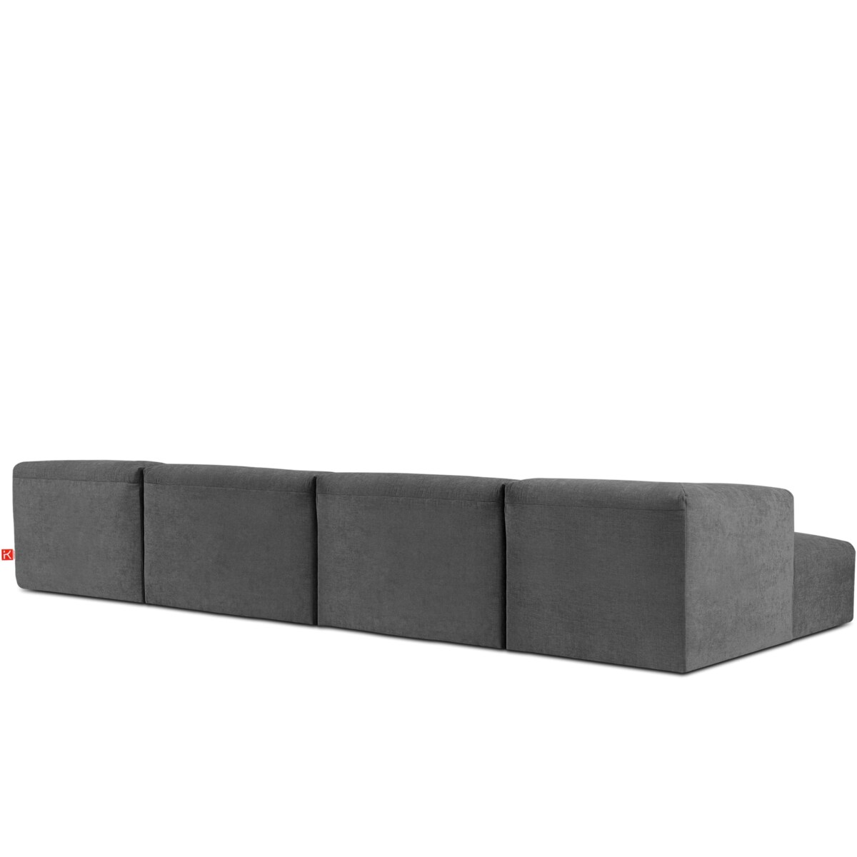 KONSIMO BUFFO 7/8-osobowa panoramiczna sofa narożna z wyjątkowo miękkim siedziskiem, kolor popielaty