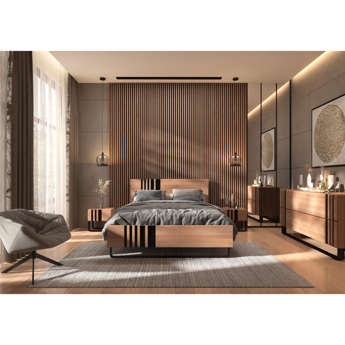 Łóżko drewniane buk jednolity Visby KIELCE / 160x200 cm, kolor naturalny