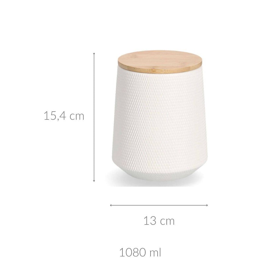 Ceramiczny pojemnik z bambusową pokrywką, 1080 ml