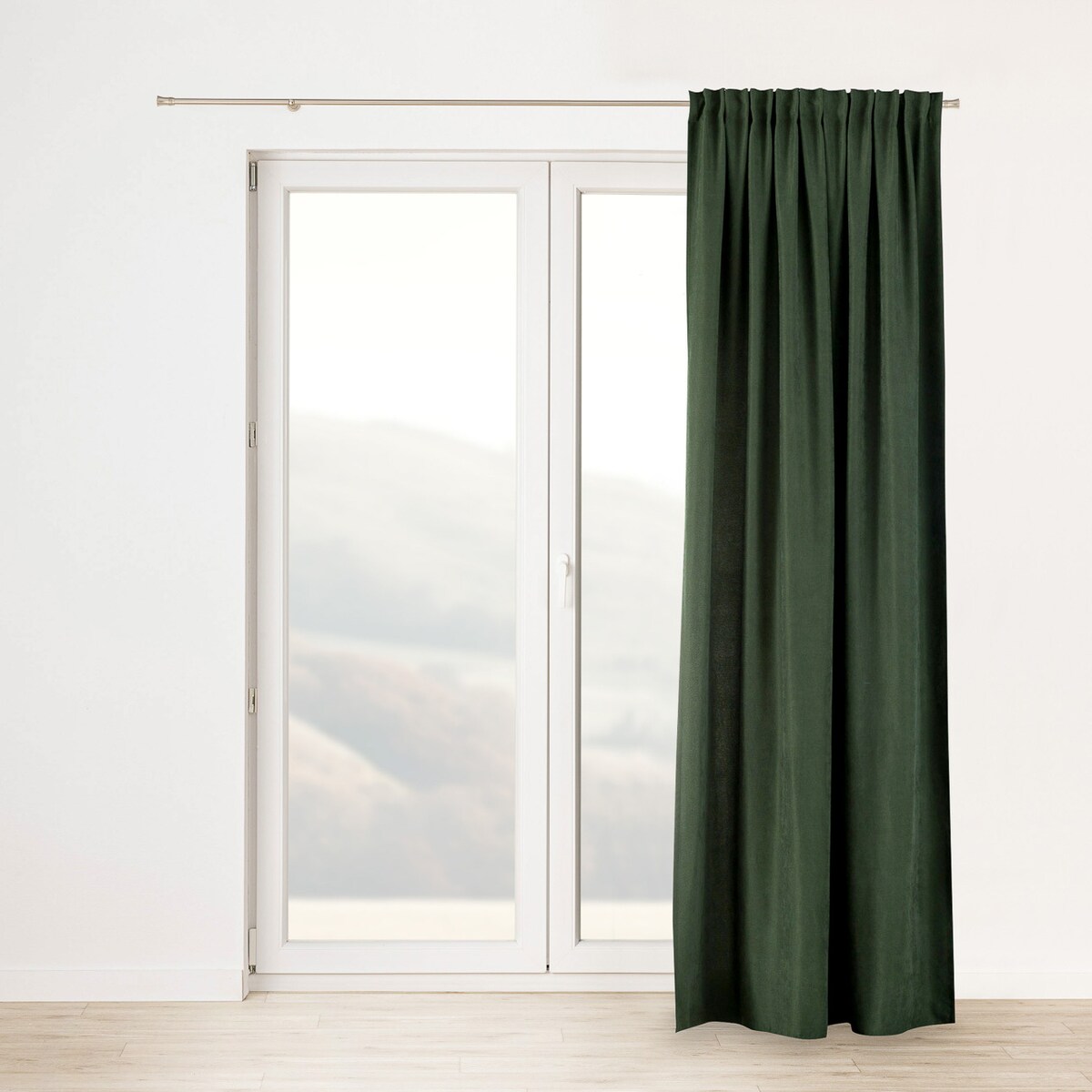 Zasłona na taśmie marszczącej zielona aksamitna 140 x 280 cm 1 szt. 140x280 zielony