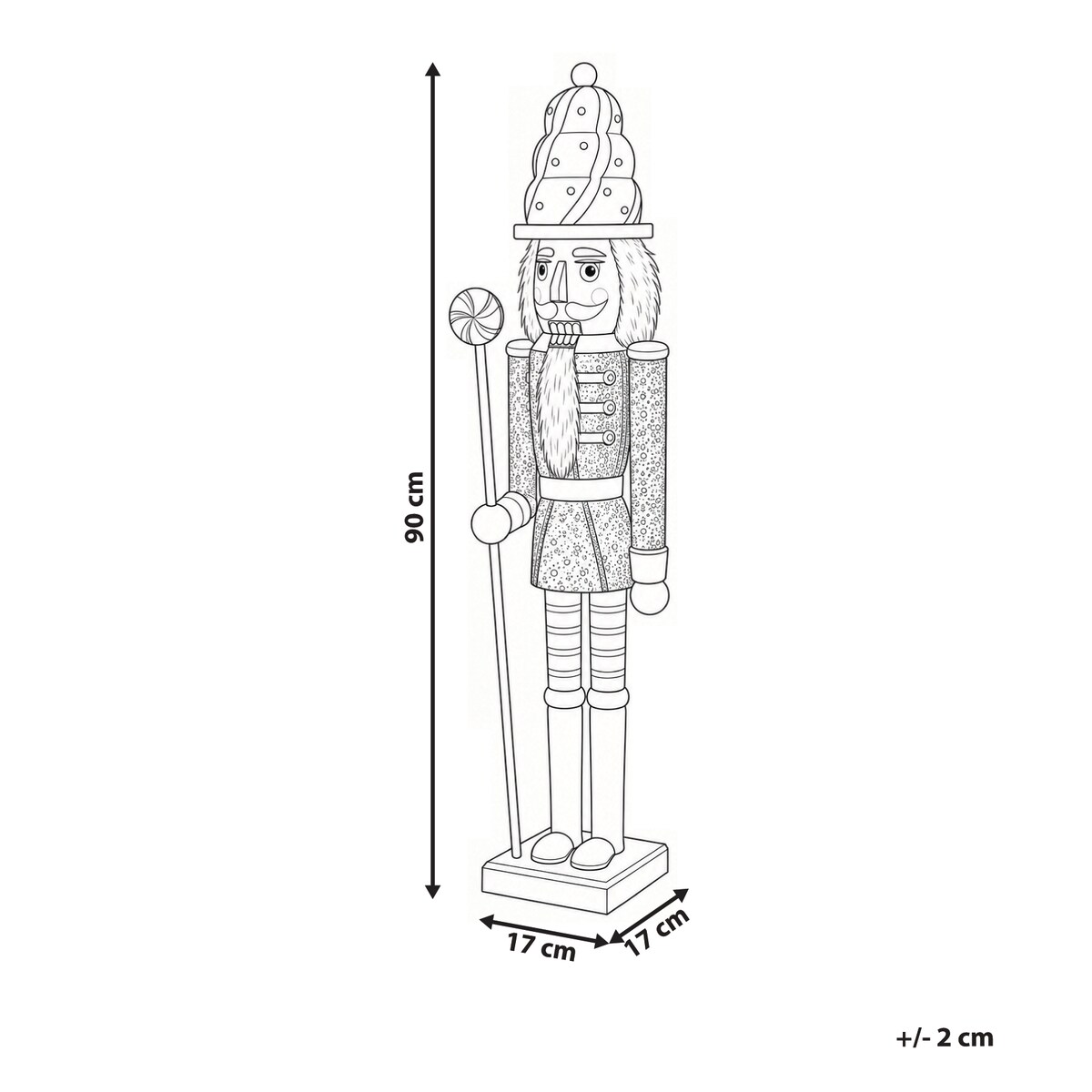 Figurka dekoracyjna SYOTE 120 cm Dziadek do orzechów Kolorowy