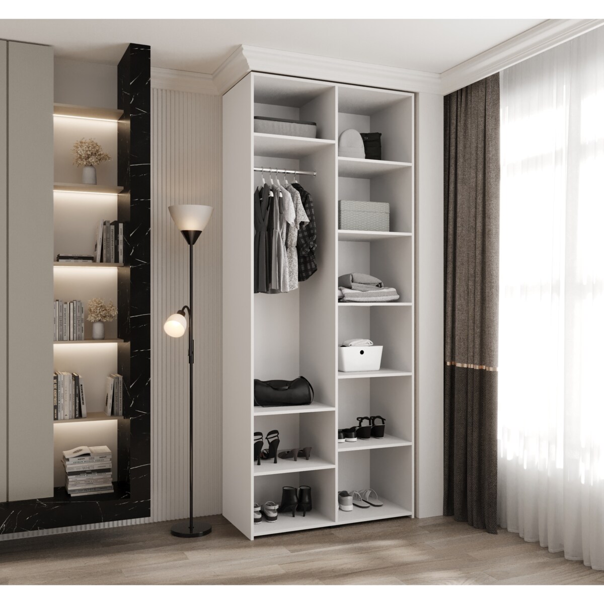 Szafa dwudrzwiowa Como 4 100 gł.50 biały+czarny