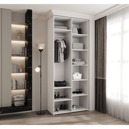 Szafa dwudrzwiowa Como 4 100 gł.50 biały+czarny