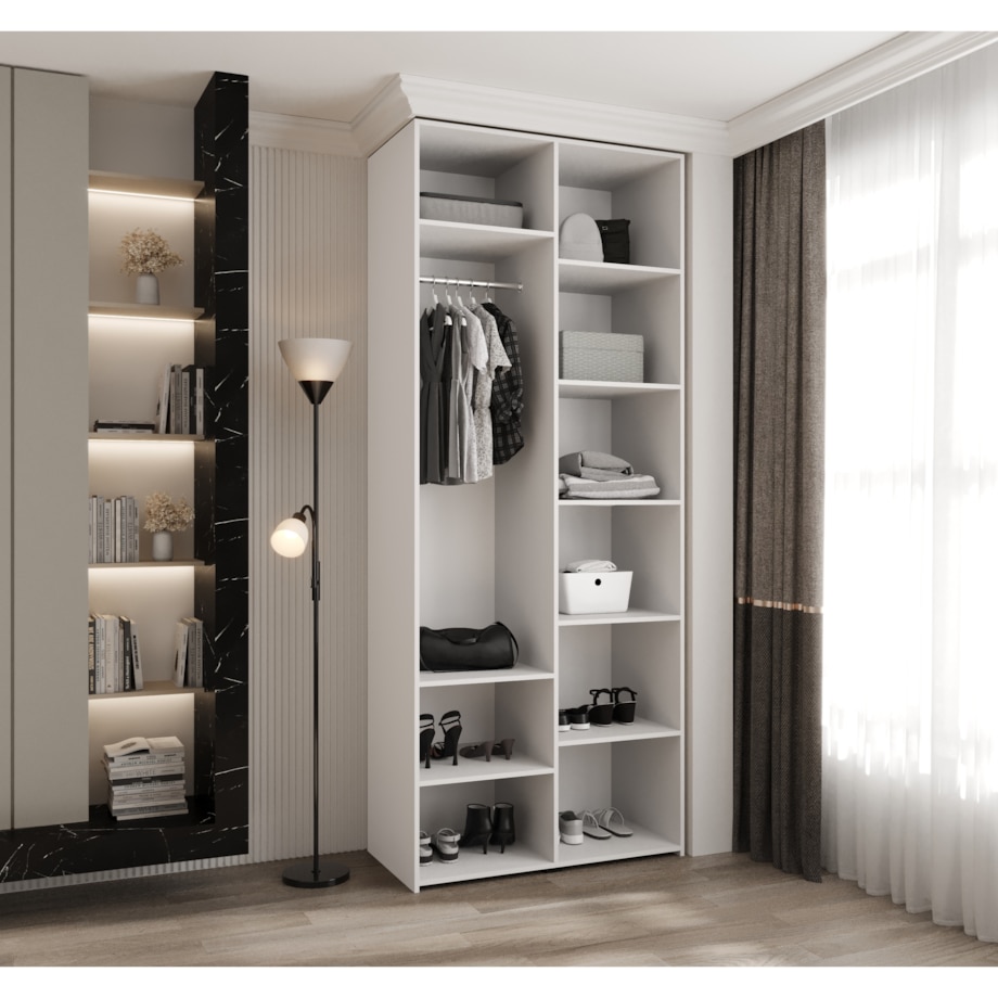 Szafa dwudrzwiowa Como 4 100 gł.50 biały+czarny