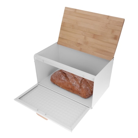 Chlebak stalowo-drewniany dwustronny biały KLAUSBERG