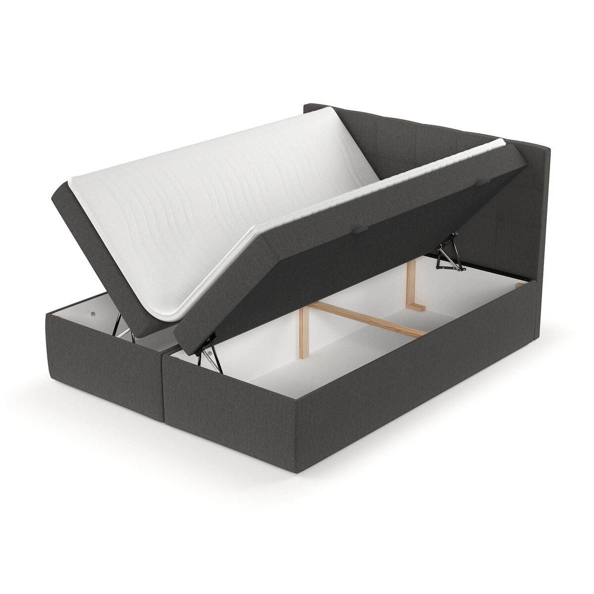 Łóżko tapicerowane LEAN 140x200 z pojemnikiem, Szary, tkanina Inari 96