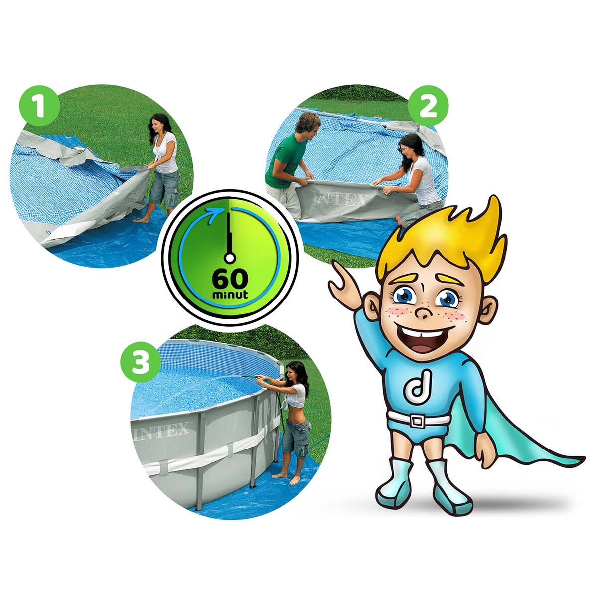 Basen ogrodowy stelażowy Intex 457x122 cm 6w1 26726