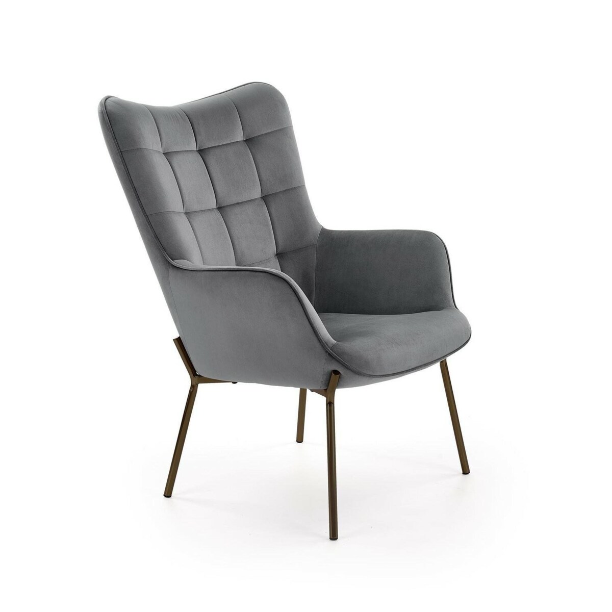 FOTEL TAPICEROWANY Cabres szary/czarny Z PODŁOKIETNIKAMI