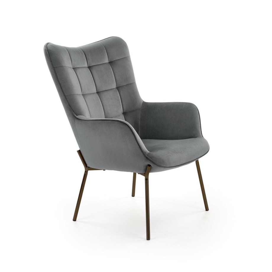 FOTEL TAPICEROWANY Cabres szary/czarny Z PODŁOKIETNIKAMI