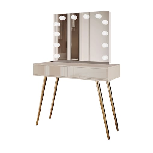 Toaletka SIENNA GOLD ELITE na skośnych nóżkach, push-to-open