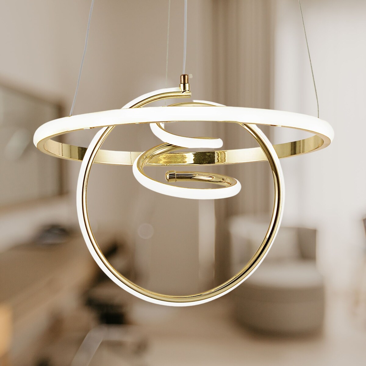Lampa Sufitowa Wisząca G066-Cp Led Złoty, Metal