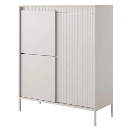 Komoda 3-drzwiowa z szufladami 123,4x103,5 cm LEMAL beżowy