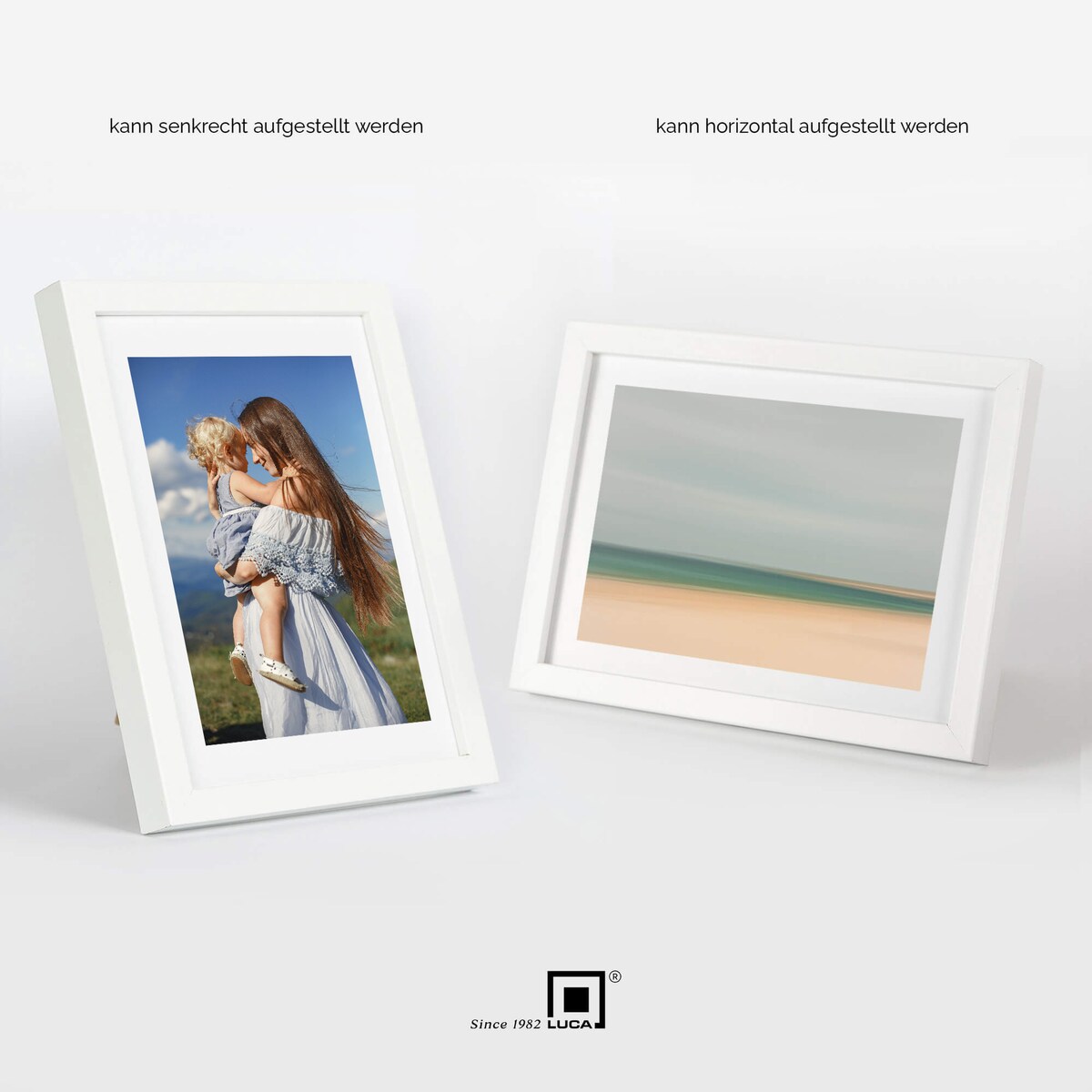 Ramka na zdjęcia 15x20 cm biała rama MDF z plexi do postawienia powieszenia klasyczna ramka