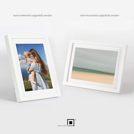 Ramka na zdjęcia 15x20 cm biała rama MDF z plexi do postawienia powieszenia klasyczna ramka