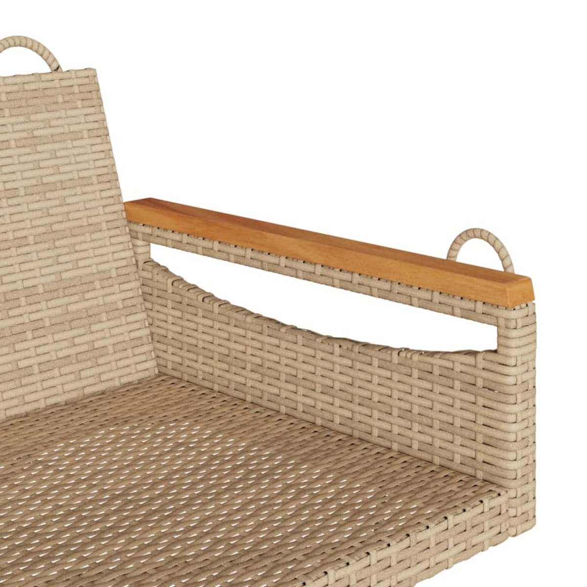 vidaXL Ławka bujana, beżowa, 109x62x40 cm, polirattan
